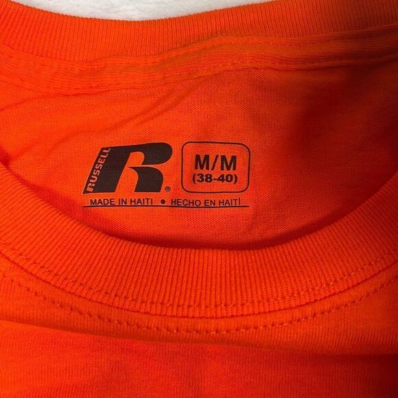 Auburn Tigers college long sleeve Russell Athletic Orange T-shirt Men Medium NWT - Picture 4 of 6